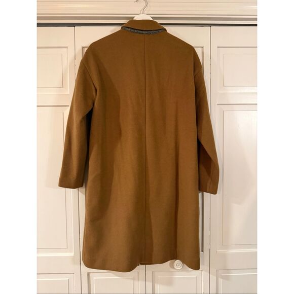 Madewell camel cocoon wool blend longline peacoat size M - Picture 5 of 9